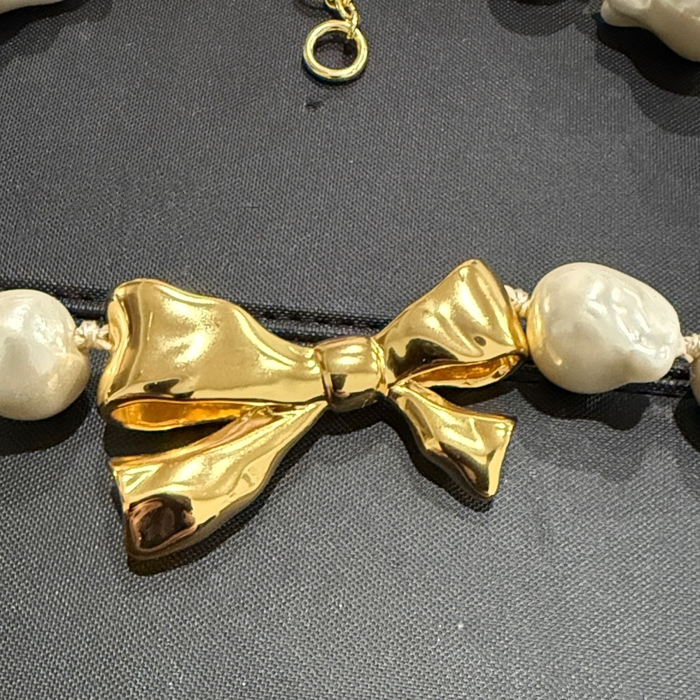 J. Crew Baroque pearl bow necklace - Picture 3 of 3